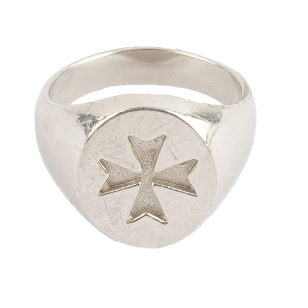OR 18K / 18K GOLD: Description française: OR 18K / 18K GOLD Chevalière Croix de Malte en platine. Poids brut: 14.8 g Taille: 6 US English Description: 18K GOLD Platinum Malt Cross signet ring. Gross weight: