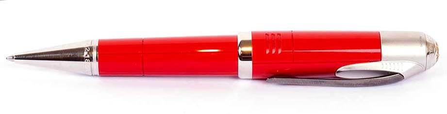 MONTBLANC "ENZO FERRARI, GREAT CHARACTERS" FOUNTAIN PEN: Description française: MONTBLANC "ENZO FERRARI, GREAT CHARACTERS" FOUNTAIN PEN Stylo à bille Montblanc collection Great Characters, "Enzo Ferrari", corps couleur rouge rosso. Numéro de