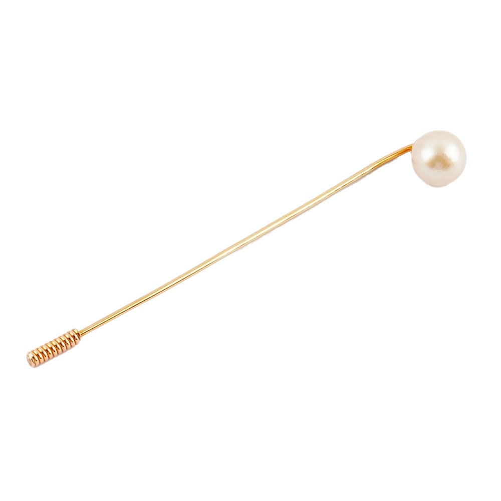 OR 18K, PERLES / 18K, PEARLS: Description française: OR 18K, PERLES / 18K GOLD, PEARLS Épingle à cravate en or jaune 18K, ponçon " tête d'aigle" ornée d'une perle de 8.5 mm environ. Poids brut: 2.5 g 