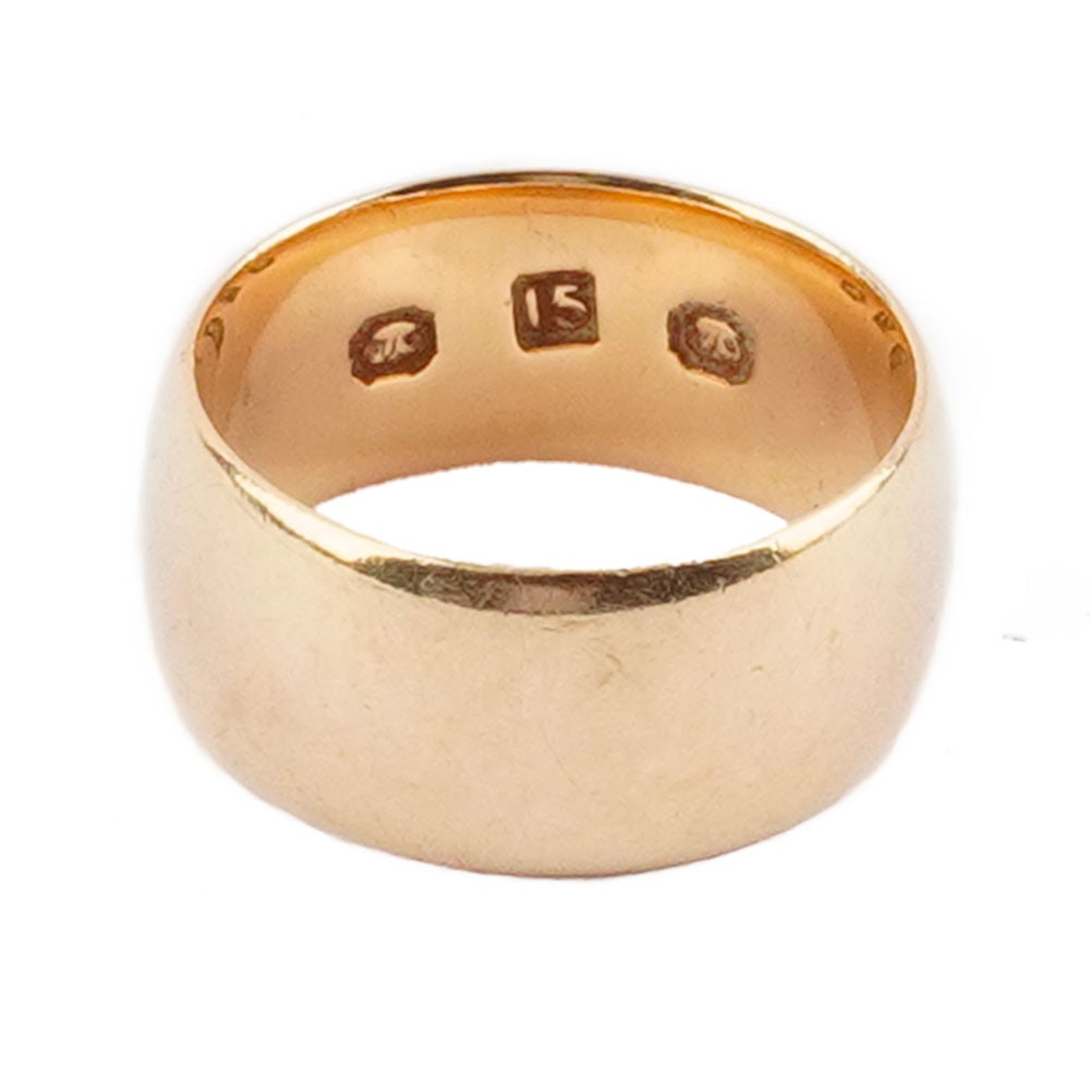 OR 15K / 15K GOLD: Description française: OR 15K / 15K GOLD Alliance en or jaune 15K, poinçon anglais. Poids brut: 6.2 g Taille: 5 US English Description: 15K GOLD 15K yellow gold wedding band, English hallmar
