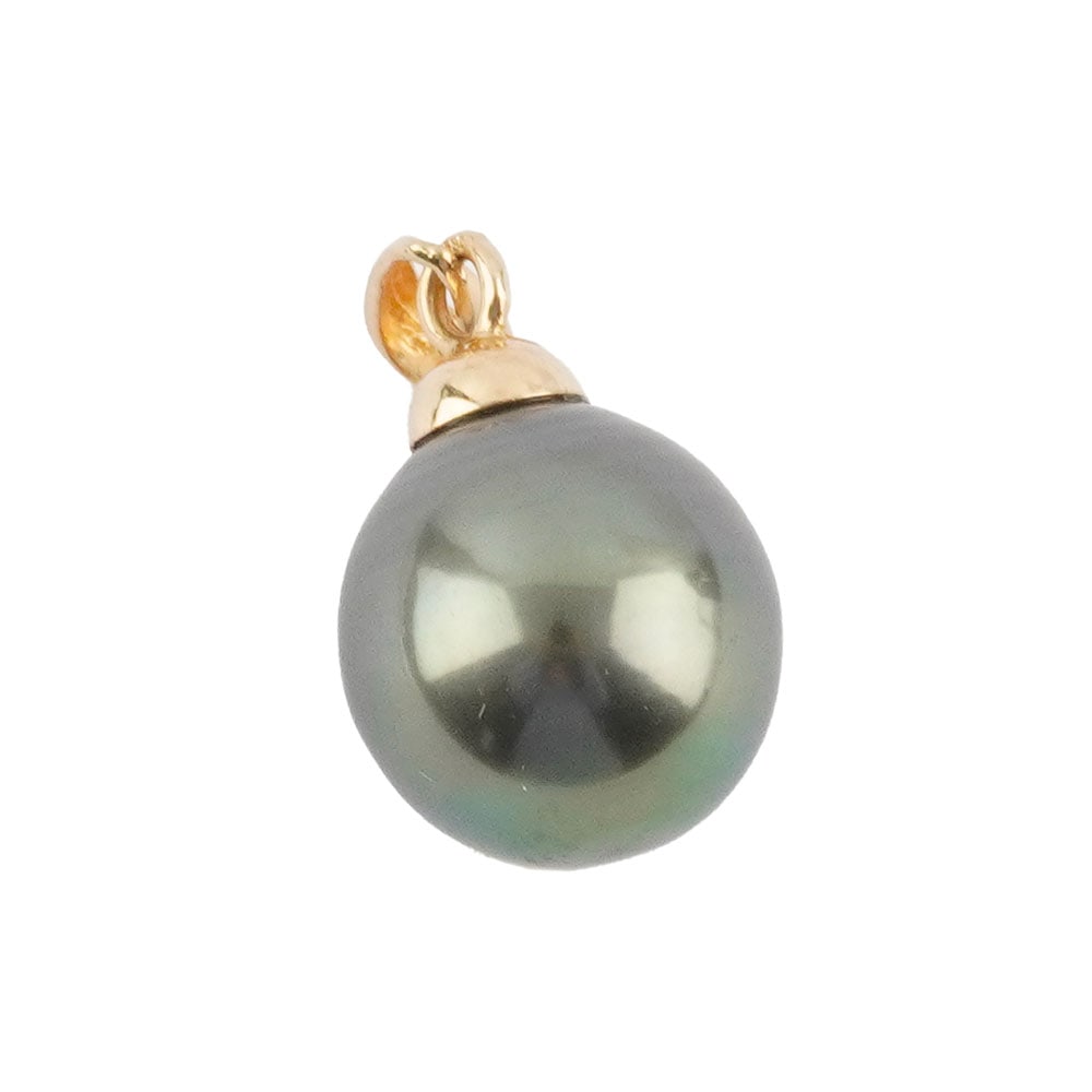 OR 14K, PERLE / 14K GOLD,PEARL: Description française: OR 14K, PERLE / 14K GOLD, PEARL Pendentif en or jaune 14K sertie d'une perle grise de mer du Sud mesurant 11.5 mm environ. Poids brut: 2.7 g English Description: 14K GOLD,