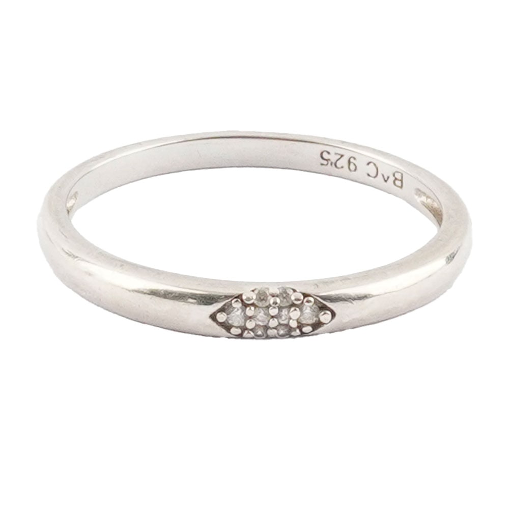 ARGENT / SILVER: Description française: ARGENT / SILVER Bague en argent sertie de pierres brillantes. Poids brut: 1.2 g Taille: 7 US English Description: SILVER Silver ring set with sparkling stones. Gross