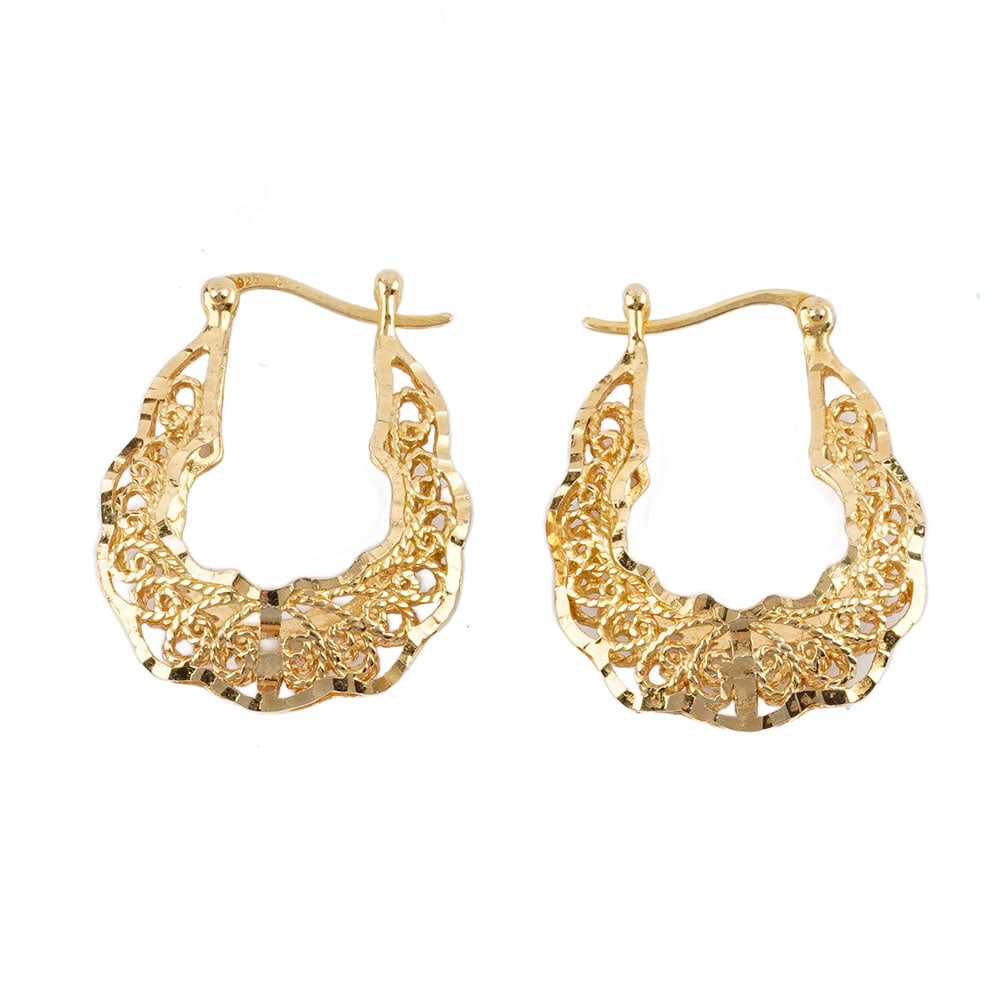 ARGENT / SILVER: Description française: ARGENT / SILVER Boucles d'oreilles en argent plaqué or. Poids brut: 4.7 g English Description: SILVER Gold-plated silver earrings. Gross weight: 4.7 g