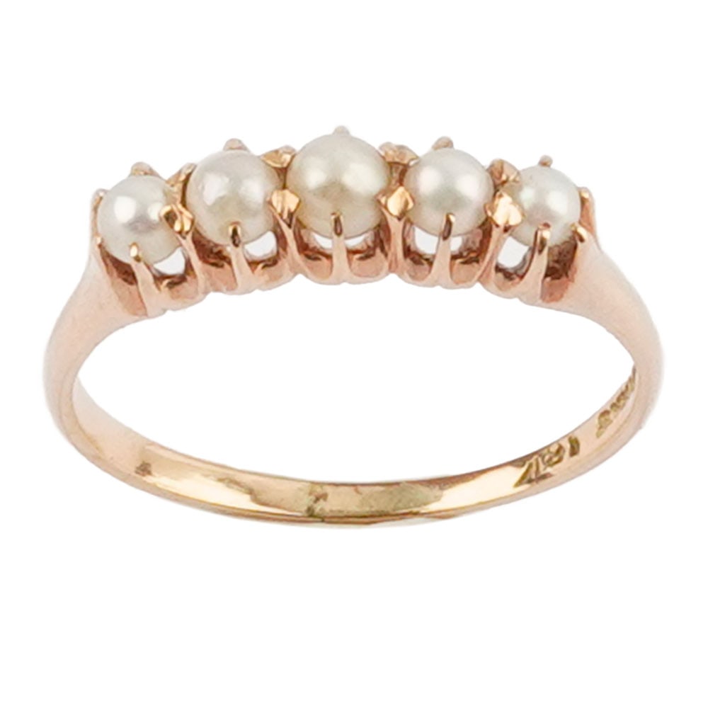 OR 10K / 10K GOLD: Description française: OR 10K / 10K GOLD Bague en or jaune 10K sertie de petites perles Poids brut: 1.8 g Taille: 5.75 US English Description: 10K GOLD 10K yellow gold ring set with small pearls