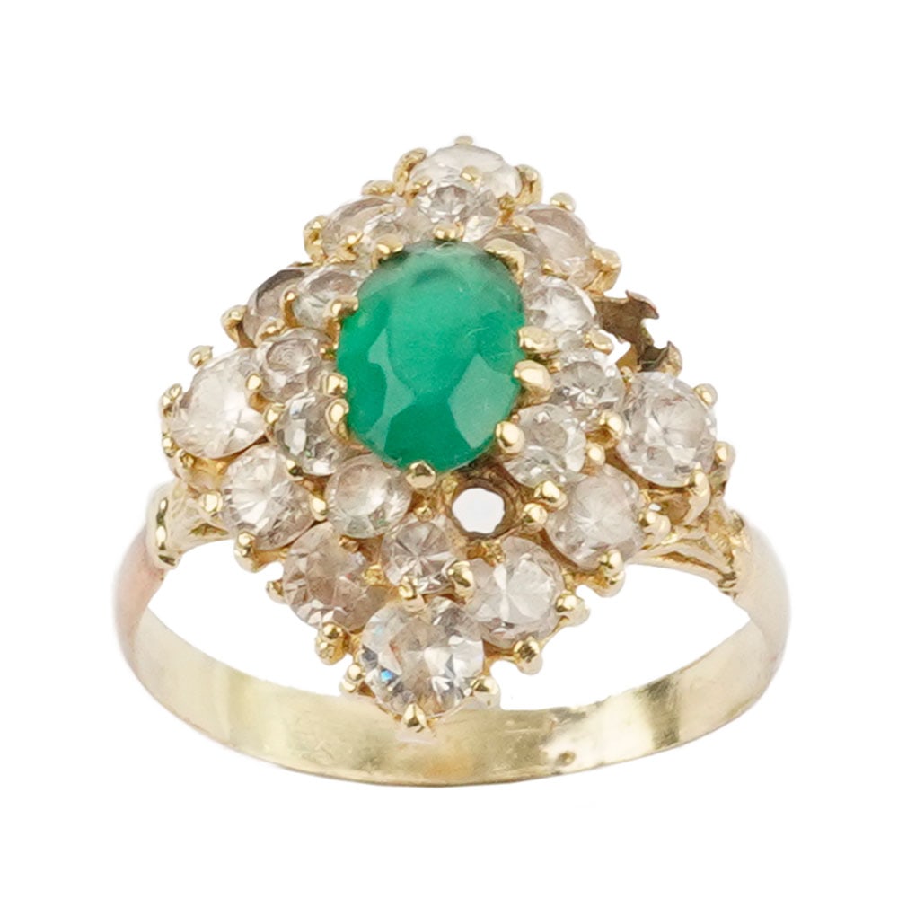 OR 10K / 10K GOLD: Description française: OR 10K / 10K GOLD Bague en or jaune 10K sertie de pierres. Poids brut: 3.2 g Taille: 7 US English Description: 10K GOLD 10K yellow gold ring set with stones. Gross weight: