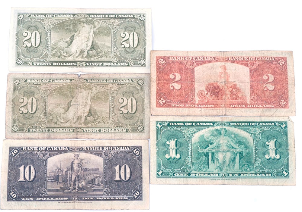 BILLETS DU CANADA 1937 /CANADIAN BANKNOTES 1937 - 2