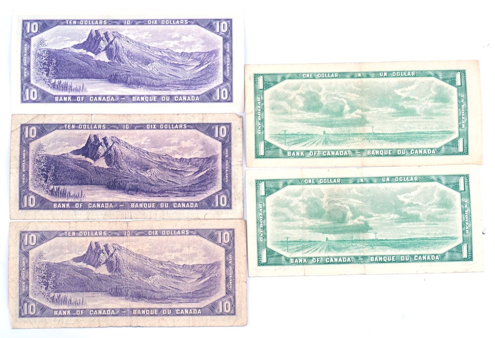 BILLETS DU CANADA 1954 /CANADIAN BANKNOTES 1954 - 2