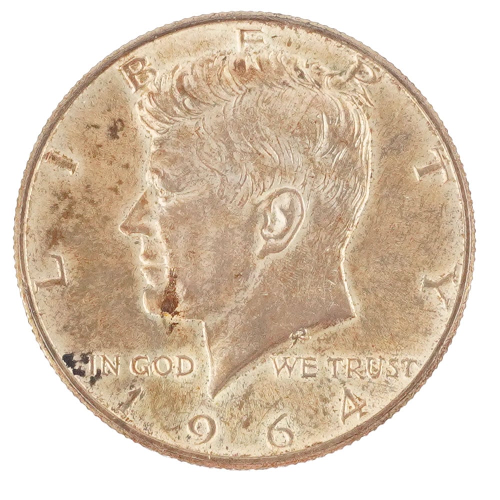 HALF DOLLAR USA 1964: Description française: HALF DOLLAR USA 1964 Une pièce de half dollar d'États -Unis de 1964 en argent 0.900 Poids brut: 12.5 g Diamètre: 30.4 mm -1.2" English Description: HALF DOLL