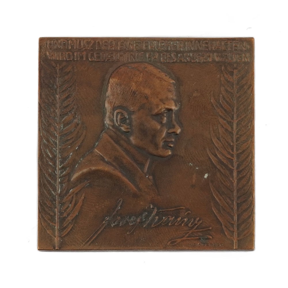 JOSEF KAINZ / WEINBERGER: Description française: JOSEF KAINZ / WEINBERGER Une médaille en bronze commemorant l'acteur autrichien Josef Kainz ( 2 jan 1858 - 20 sep 1910) par graveur Weinberger Circa 1911, Wien Poids