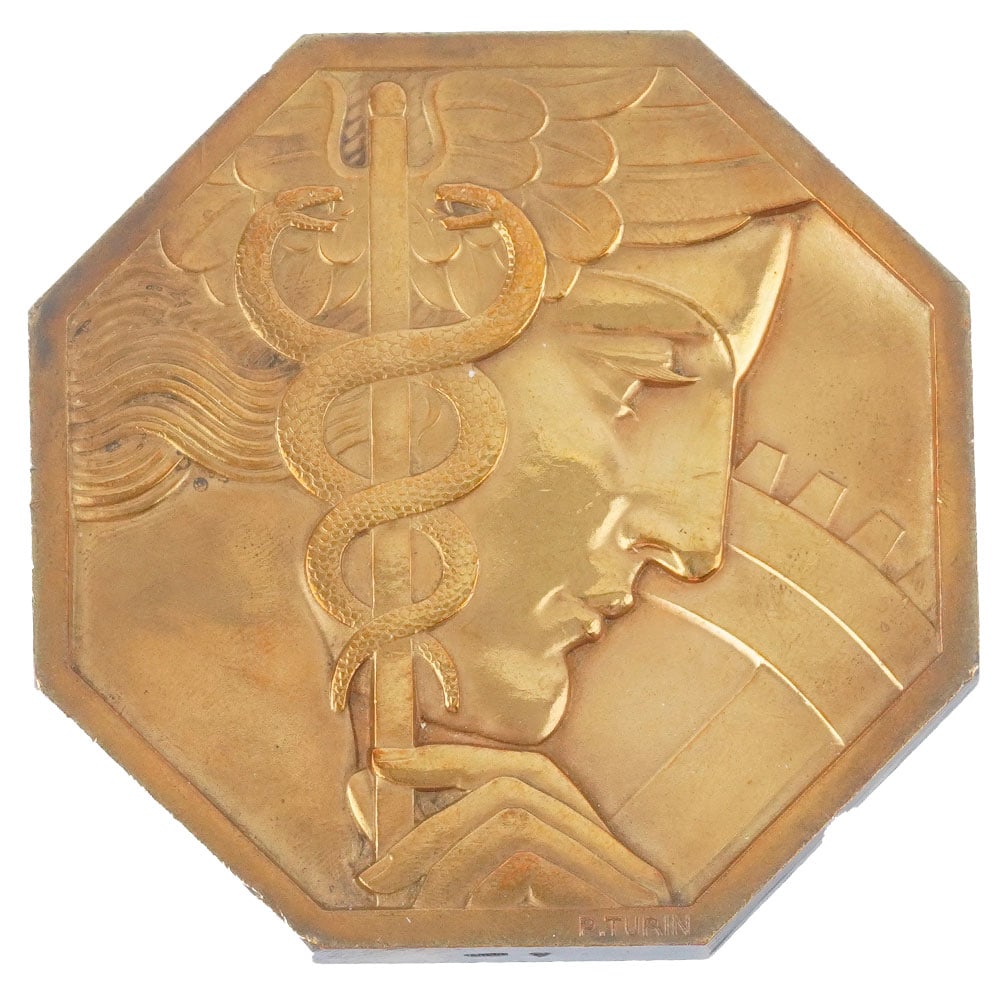 Pierre TURIN (1891-1968): Description française: Pierre TURIN (1891-1968) Médaille commemorative en bronze du "Comité français Des Expositions ,1885" dédiée à M.L.Petitallot Poids brut: 171.6