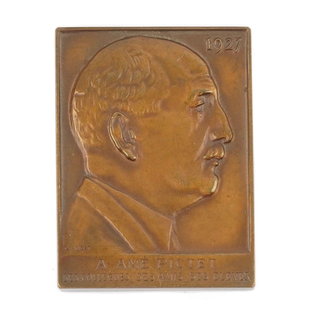 Carl Albert ANGST (1875-1965): Description française: Carl Albert ANGST (1875-1965) Médaille commemorative en bronze dédieé à A.Amé Pictet " Ses collèges, ses amis, ses élèves", 1927