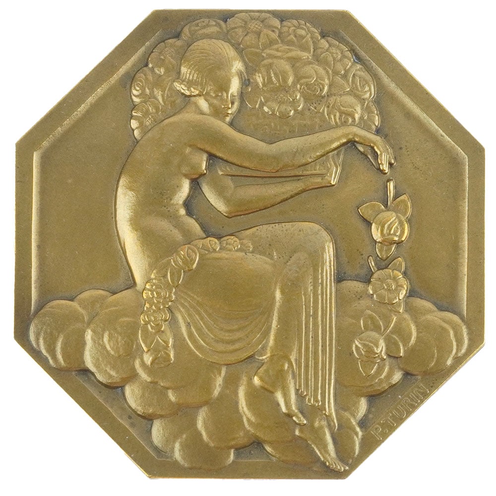 Pierre TURIN (1891-1968): Description française: Pierre TURIN (1891-1968) Médaille commemorative en bronze, " Exposition Internationale des Arts Décoratifs et Industriels modernrs, Paris 1925" Poids brut: 151.2 