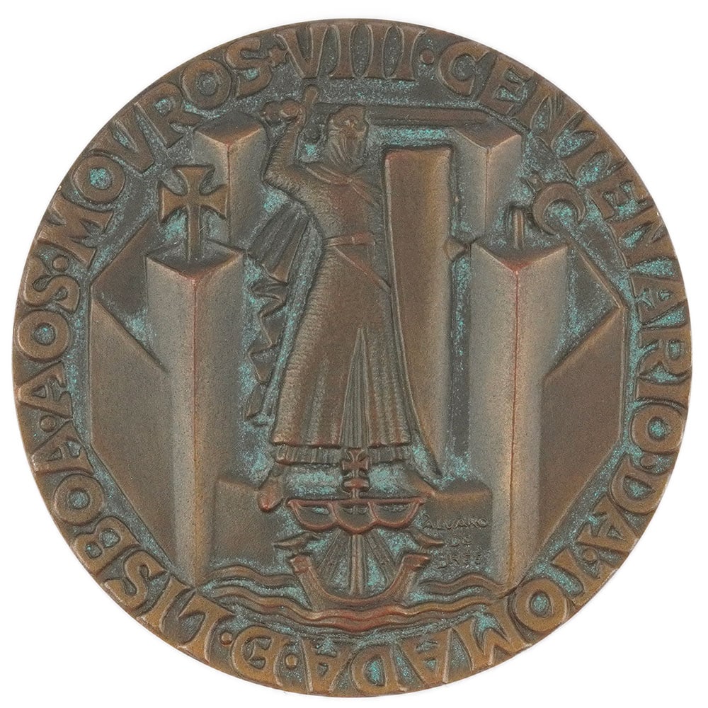 Álvaro DE BRÉE (1903-1962): Description française: Álvaro DE BRÉE (1903-1962) Médaille commémorative en bronze pour le huitième centenaire 1147-1947 de la prise de Lisbonne aux Maures en 1147.