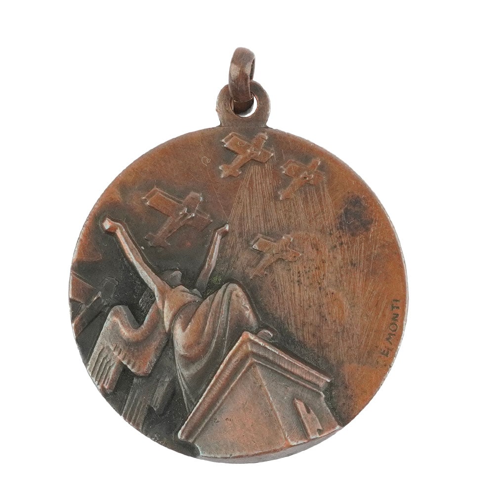 Emilio MONTI ( 1901-1981): Description française: Emilio MONTI ( 1901-1981) Médaille commémorative en bronze " Esposizione Aeronautica Italiana ", 1934 Poids brut: 18.2 g Diamètre: 3.2 cm - 1.25" English