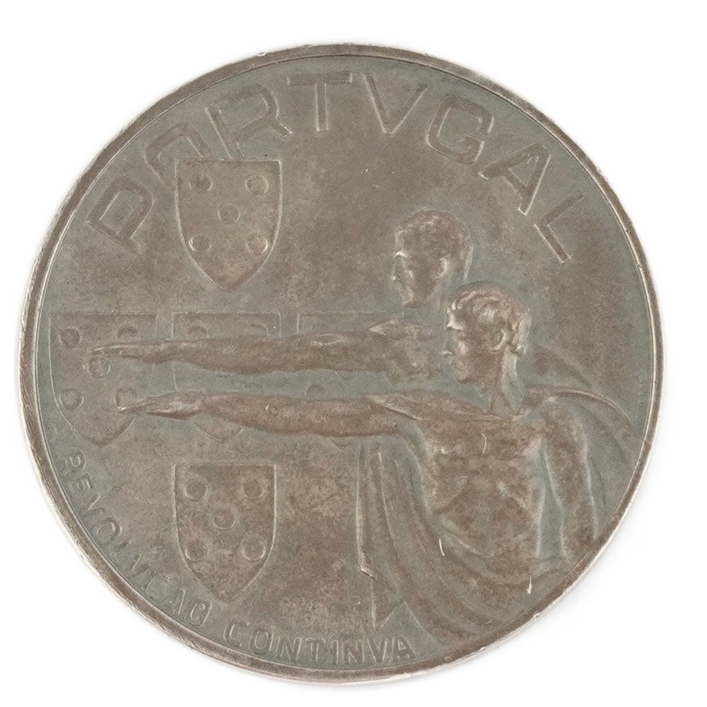 Marcelino NORTE: Description française: Marcelino NORTE Médaille commémorative en bronze argenté du 10ème anniversaire de l'Estado Novo (1926-1936), Portugal Poids brut: 36.4 g Diamètre: