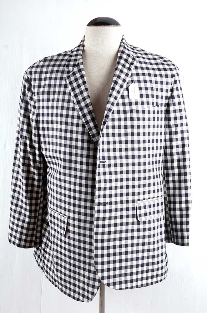 BROOKS BROTHERS: Description française: BROOKS BROTHERS Veste tailleur Black Fleece par Thom Browne de soie et laine à carreaux. Taille 5 ( Boutons manquants) English Description: BROOKS BROTHERS Black