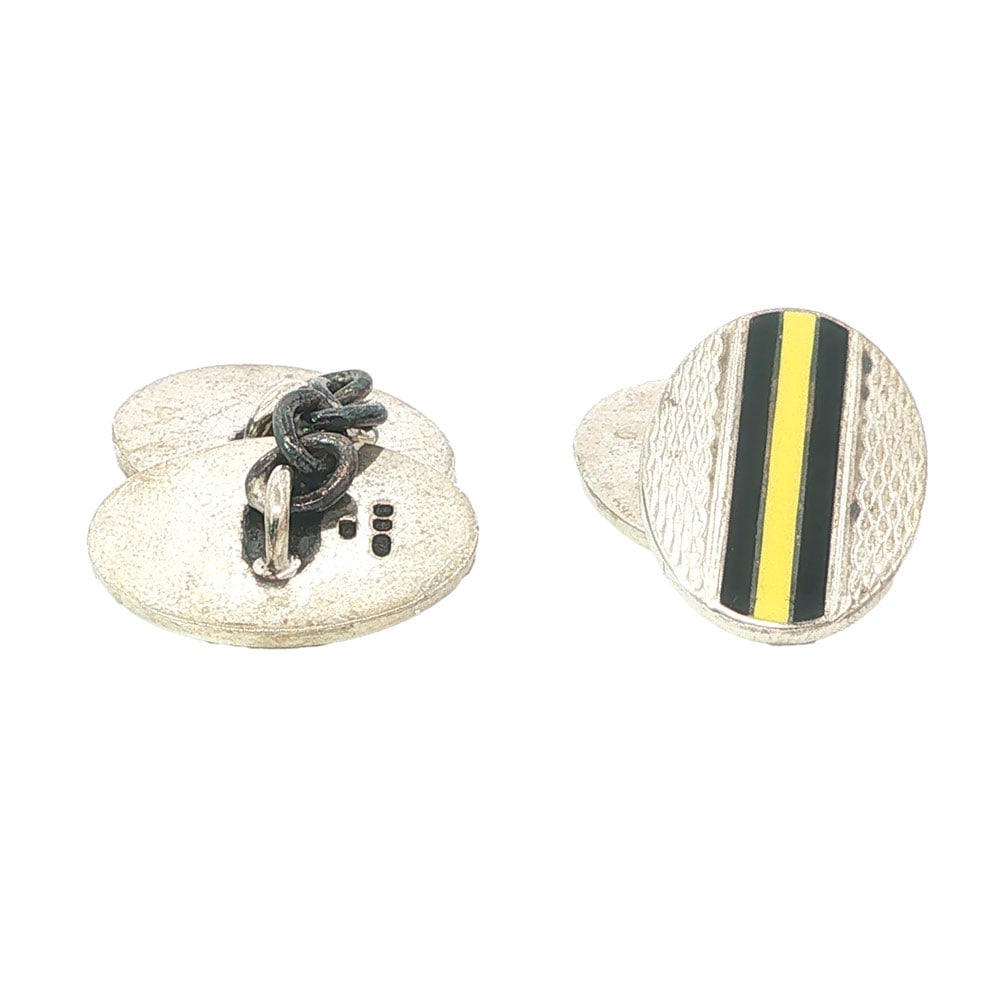 BOUTONS DE MANCHETTE / CUFFLINKS: Description française: BOUTONS DE MANCHETTE / CUFFLINKS Boutons de manchette en argent 925, signés RL, poinçon anglais English Description: CUFFLINKS 925 sterling silver cufflinks, sign