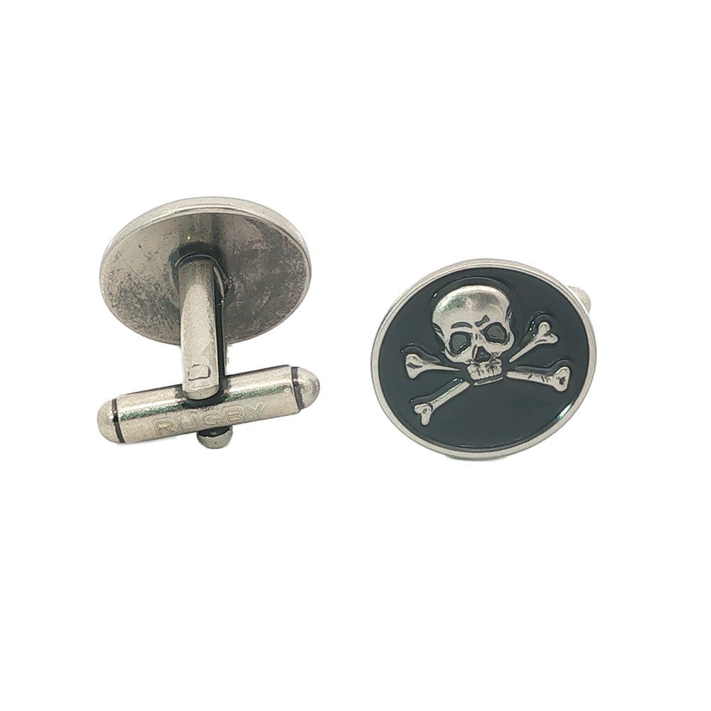 RUGBY: Description française: RUGBY Boutons de manchette en métal argenté English Description: RUGBY Silver-plated cufflinks