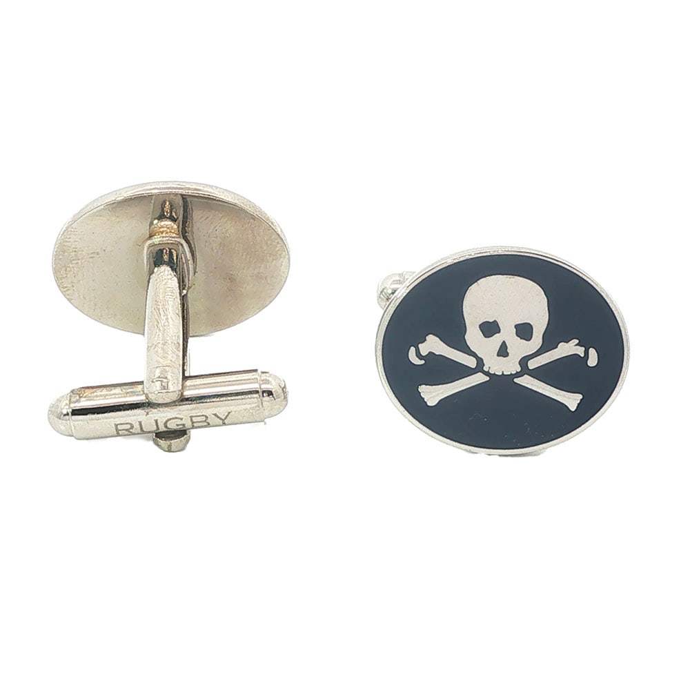 RUGBY: Description française: RUGBY Boutons de manchette en métal argenté English Description: RUGBY Silver-plated cufflinks