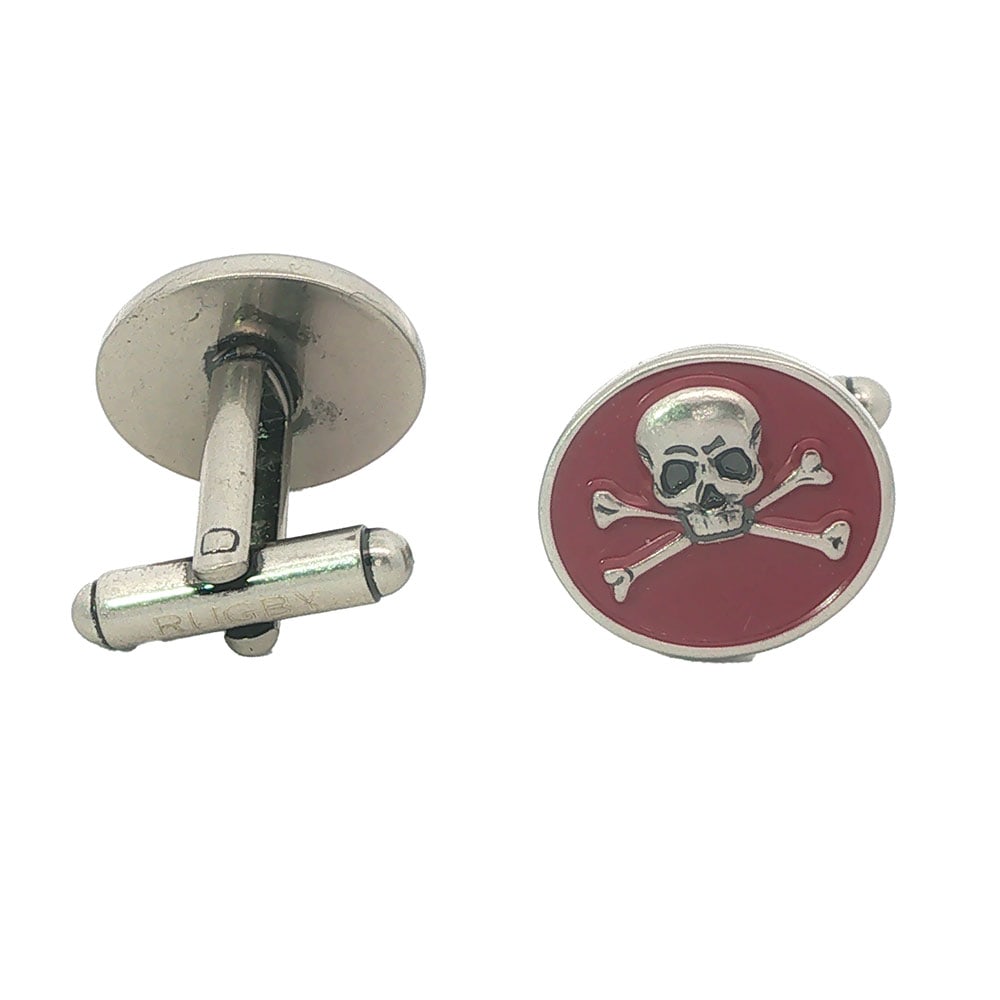 RUGBY: Description française: RUGBY Boutons de manchette en métal argenté English Description: RUGBY Silver-plated cufflinks