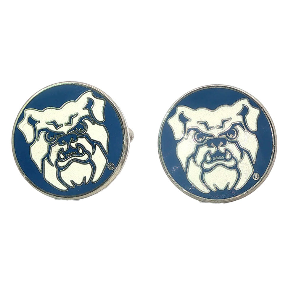 BOUTONS DE MANCHETTE/ CUFFLINKS: Description française: BOUTONS DE MANCHETTE Boutons de manchette représentant un bouledogue en métal argenté English Description: CUFFLINKS Silver-tone metal bulldog cufflinks