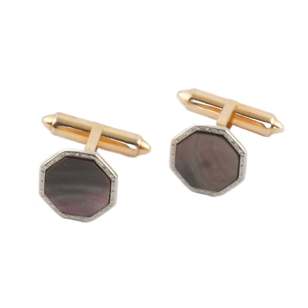 KREMENTZ /10K GOLD: Description française: KREMENTZ /10K GOLD Boutons de manchette en or 10K ( testé 41.7% ) ornés de nacre. Poids brut: 5.4 g English Description: KREMENTZ / 10K GOLD 10K gold cufflinks