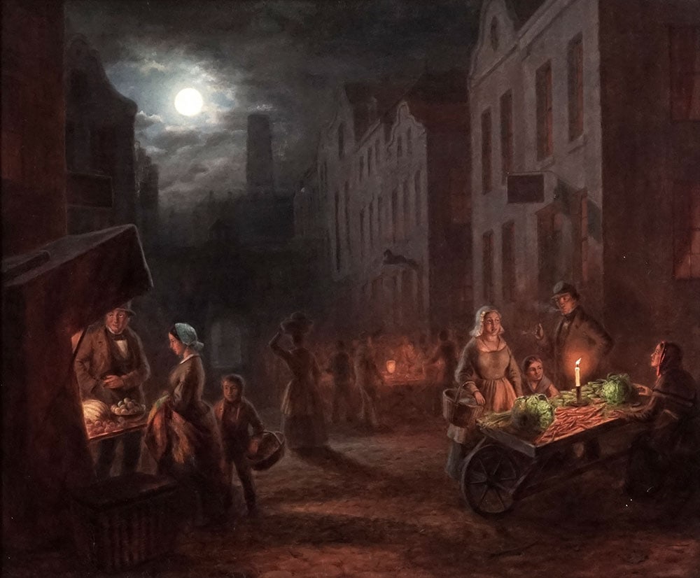 VAN SCHENDEL, Petrus (1806-1870): Description française: VAN SCHENDEL, Petrus (1806-1870) "Antwerp, Moonlight" Huile sur toile Signée en bas à gauche: Van Shendel Titrée au dos sur étiquette Provenance: Collec
