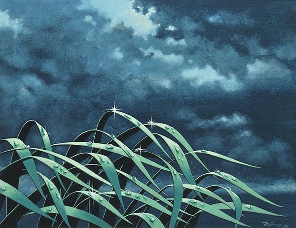 THÉBERGE, Claude (1934-): THÉBERGE, Claude (1934-) Perles de nuit Acrylic on canvas Signed and dated on the lower right: Théberge 84 Titled and signed on the reverse on the stretcher 41x51cm - 16x20"