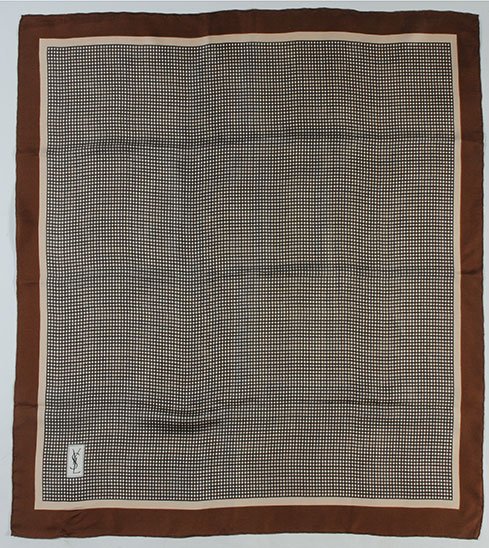 YVES SAINT LAURENT: Printed silk scarf.