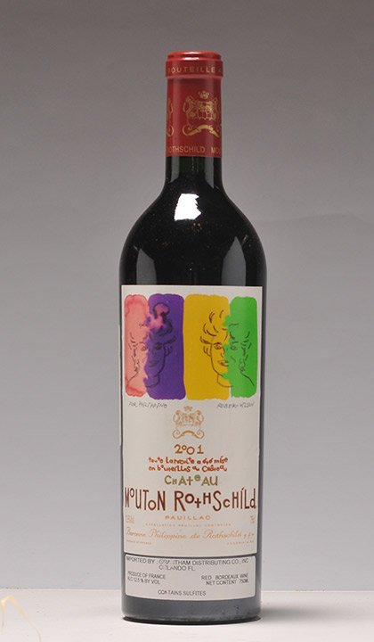 Château Mouton Rothschild 2001 - 1 bottle: Château Mouton Rothschild 2001 1er Grand Cru Classé Pauillac Appellation Contrôlée Étiquette de Robert Wilson Level A 1 bottle