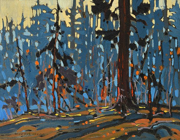 GENN, Robert (1936-): GENN, Robert (1936-) "Dark interior" Oil on wood panel Signed on the lower left: Robert Genn Titled , signed and dated on the reverse: 1970 25.5x30.5cm - 10x12"