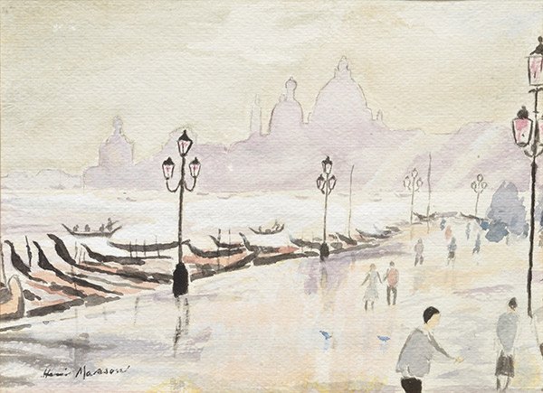 MASSON, Henri Léopold (1907-1996): MASSON, Henri Léopold (1907-1996) "Venice" Watercolour Signed on the lower left: Henri Masson Titled and dated on the reverse: 1970 20x28cm - 8x11"
