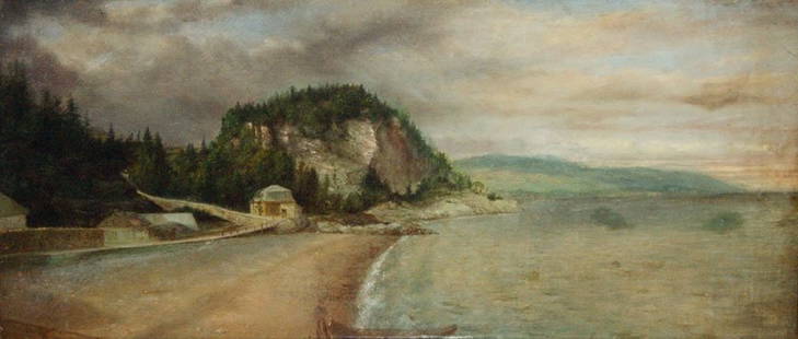 CHANLER, Robert Winthrop (1872-1930): CHANLER, Robert Winthrop (1872-1930) By the water Oil on canvas On the reverse, on the stretcher: Robert Winthrop Chandler 22x44cm - 8.75x17.5"