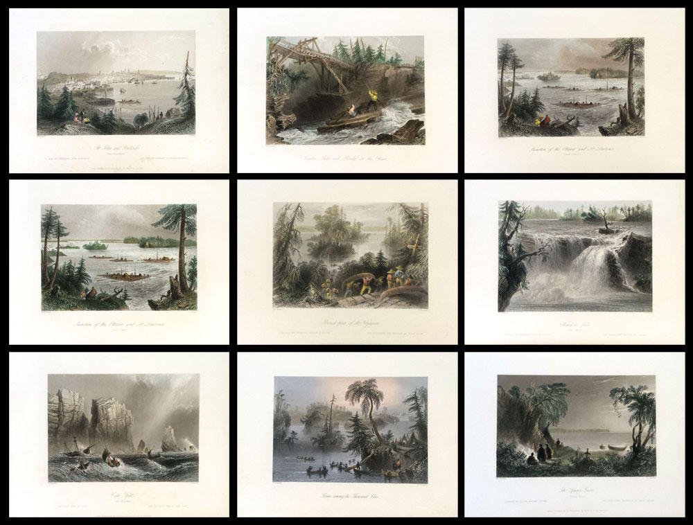 BARTLETT, William Henry (1809-1854): BARTLETT, William Henry (1809-1854) Set of 9 engravings 21x27cm - 8.25x10.5" each