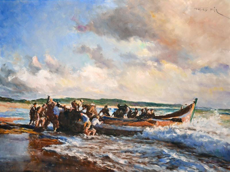 PAL, Fried (1893-1976): PAL, Fried (1893-1976)"Nazaret (Portugal)"Oil on canvasSigned on the upper right: Fried PalTitled on the reverse76x101.5cm - 30x40"