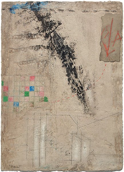 COIGNARD, James (1925-2008): COIGNARD, James (1925-2008) L'escalier Mix media on paper Signed on the lower left: J. Coignard Titled and inscription on the reverse: Jesus 75x56cm - 30x22"