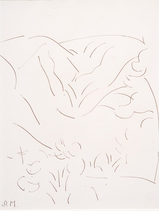 MAAR, Dora (1907-1997): MAAR, Dora (1907-1997) Untitled Ink on paper Monogrammed on the lower left: D.M. On the reverse: Stamp from the Dora Maar estate auction in 1998 26.5x21cm - 10.5x8.25"