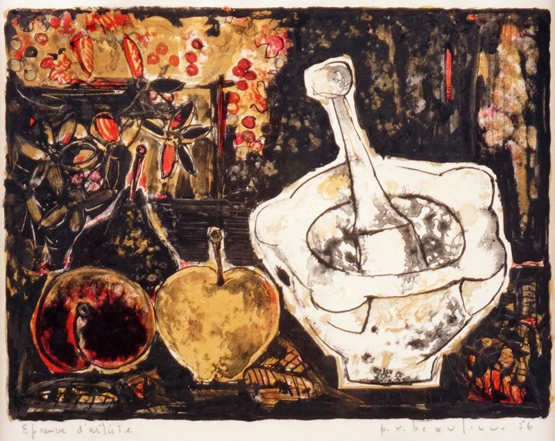 BEAULIEU, Paul-Vanier (1910-1996): BEAULIEU, Paul-Vanier (1910-1996) Untitled Lithograph Signed and dated on the lower right: P.V. Beaulieu 56 Numbered on the lower left: épreuve d'artiste 40x51.5cm - 15.75x20.25"