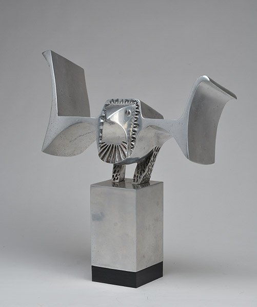 HUET, Jacques (1932-): HUET, Jacques (1932-) "L'original" Sculpted aluminium Signed, dated and titled on the reverse: Huet 79 H: 43cm - 17"
