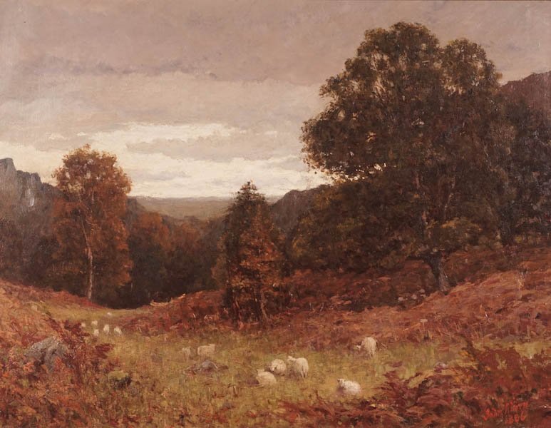 ABORN, John (active late 19th, early 20th century): ABORN, John (active late 19th, early 20th century) "A wooded dale, Yorkshire" Oil on canvas Signed and dated on the bottom right : "John Aborn, 1886" Titled on the frame on the plaque 61x44cm - 63,5x1