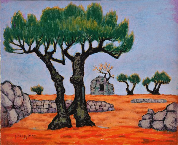 BEAULIEU, Paul Vanier (1910-1996): BEAULIEU, Paul Vanier (1910-1996) Landscape Oil on canvas Signed and dated on the lower left: P.V. Beaulieu 49 54x65cm - 21.25x25.5cm