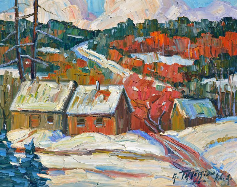 TATOSSIAN, Armand (1951-2012): TATOSSIAN, Armand (1951-2012)"Hiver dans le village"Oil on canvasSigned on the lower right: A. TatossianTitled and signed on the reverse41x51cm - 16x20"