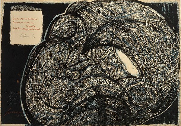 CUEVAS, José Luis (1934-): CUEVAS, José Luis (1934-) Reconstructed face Lithograph Signed, dated, inscribed and numbered on the lower left: Cuevas, A.P., 6-IX-96 63x89.5cm - 24.75x35.25"