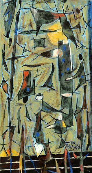 DALLAIRE, Jean-Philippe (1916-1965): DALLAIRE, Jean-Philippe (1916-1965) Untitled Mix media on paper Signed on the lower right: Dallaire 34x18.5cm - 13.5x7.25" © Jean Dallaire / SODRAC (2016)