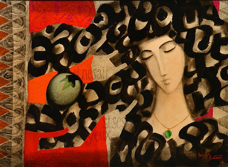 BONMATI, Gabriel (1928-2005): BONMATI, Gabriel (1928-2005)"Et ne sait si ses yeux"Oil on canvasSigned on the lower right: Gabriel BonmatiSigned and dated on the reverse30.5x40.5cm - 12x16"