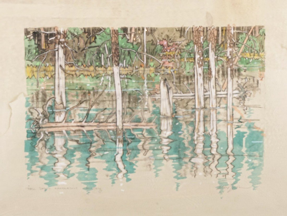 GODWIN, Ted (1933-): GODWIN, Ted (1933-) "Fall Day - Kananaskis Country" Mixed media Signed on the lower right: Ted Godwin Titled on the lower left 57x75cm - 22.5x29.5" Est: 50-100