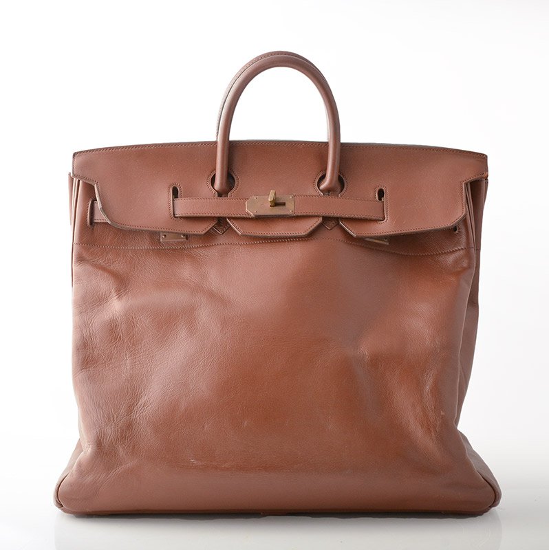 HERMÈS PARIS - MADE IN FRANCE: HERMES PARIS - MADE IN FRANCE Chocolate leather vintage Birkin travel bag, patinated metal trim. H: 43cm - 17'' L: 48cm - 19'' D: 25cm - 10''