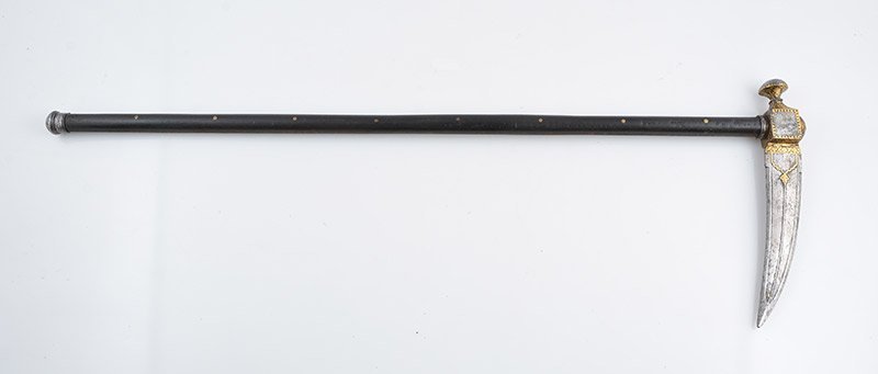 VERY RARE Indo Persian Battle AXE ‘’ ZAGHNAL’’ . Ca: VERY RARE Indo Persian Battle AXE ‘’ ZAGHNAL’’ . Ca 1790-1810. This type of Axe-Dagger was used for mounted warfare. The point was used to pierce infantrymen’s chain mail. The forged steel b