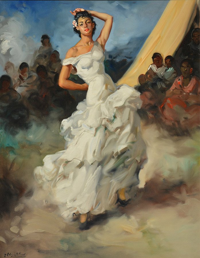 RODRIGUEZ SANCHEZ-CLEMENT, Francisco (1893-1968): RODRIGUEZ SANCHEZ-CLEMENT, Francisco (1893-1968) Dancer Oil on canvas Signed on the lower right : Rodriguez S Clement 90x69.5cm - 35.5x27.25"