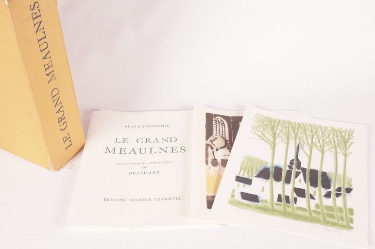 LE GRAND MEAULNES WITH ORIGINAL LITHOGRAPHS BY: LE GRAND MEAULNES WITH ORIGINAL LITHOGRAPHS BY BRASILIER Book "Le Grand Meaulnes" by Alain Fournier, published by Michel Trinckvel Illustrated with 12 original lithographs by André Brasilier et 1 lit